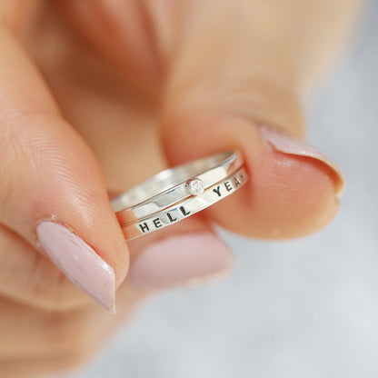 Personalised Diamond Stacking Ring