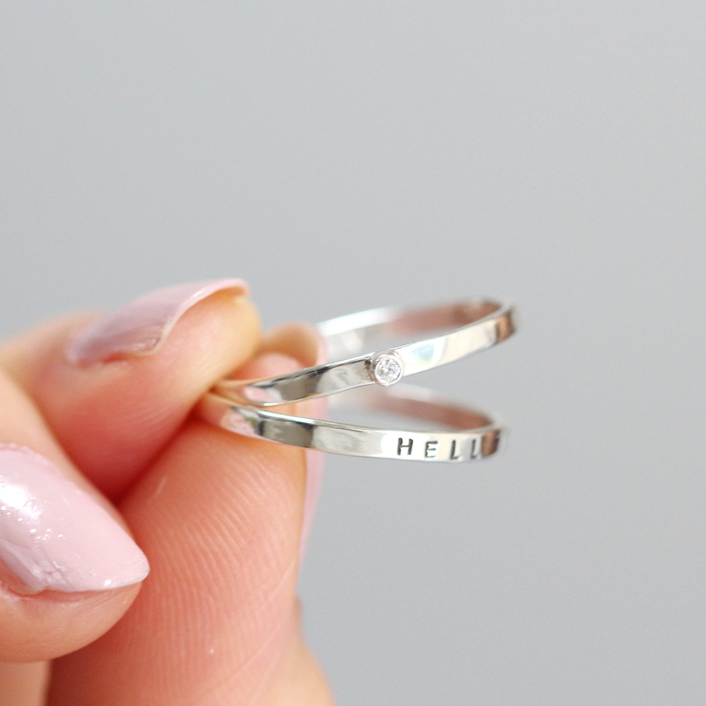Personalised Diamond Stacking Ring
