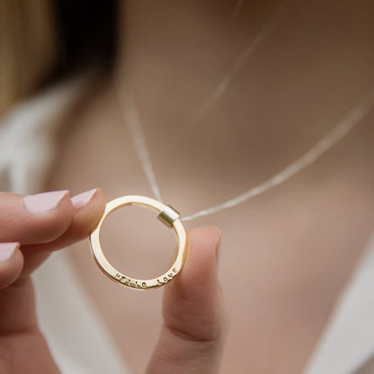 Personalised Large 9ct Yellow Gold Full Circle Necklace