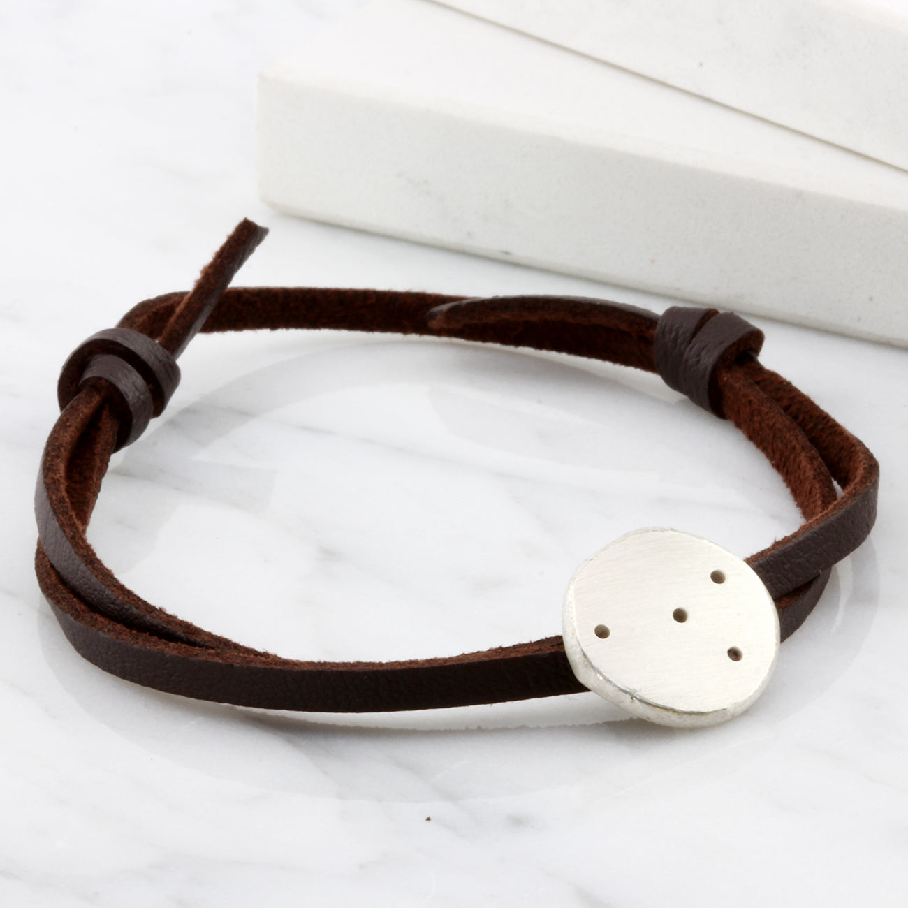Mens Leather Constellation Bracelet