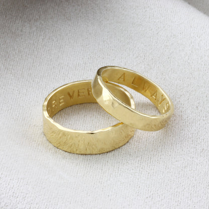 9ct Gold His & Hers Personalised Rings