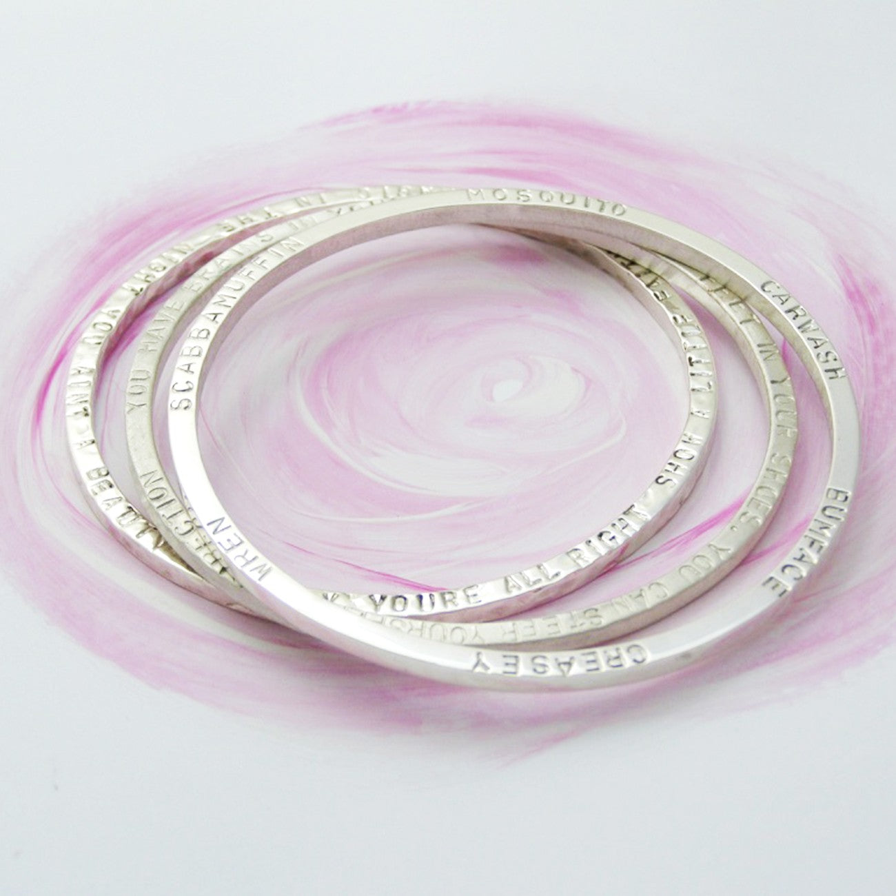 Chunky Silver Narrative Bangle - Soremi Jewellery