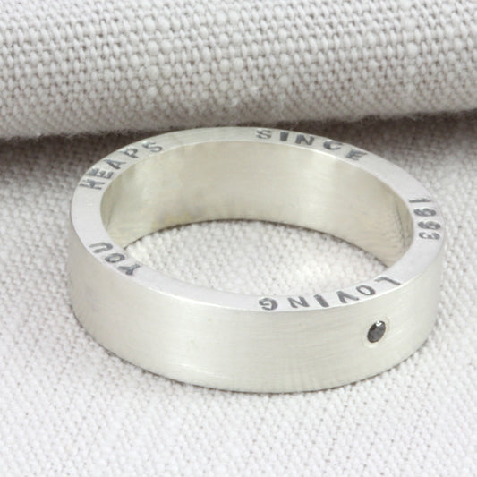 Chunky Personalised Silver Ring