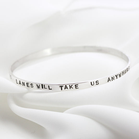 Personalised Sterling Silver Narrative Bangle