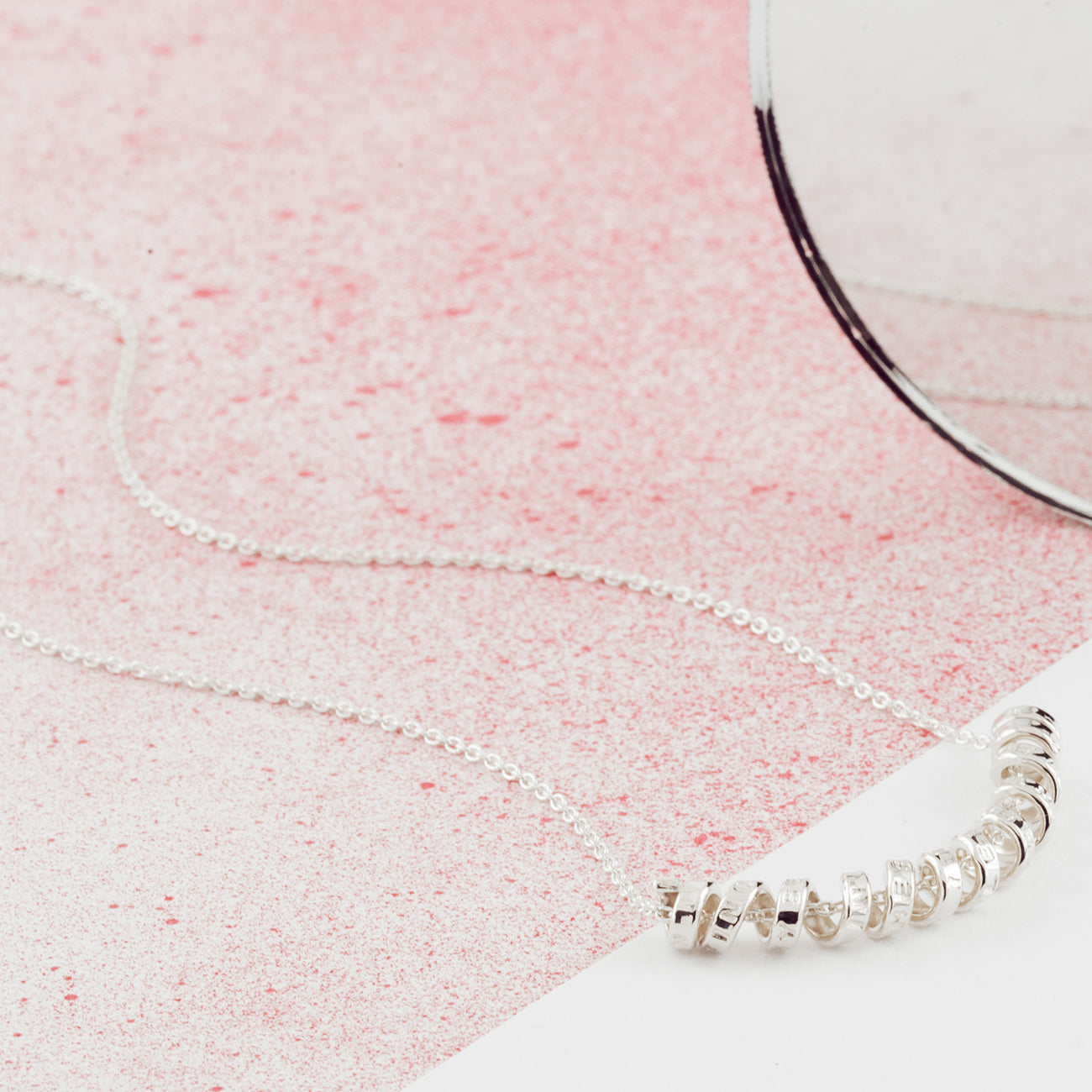 Silver Personalised Scroll 'Smile' Necklace - Soremi Jewellery