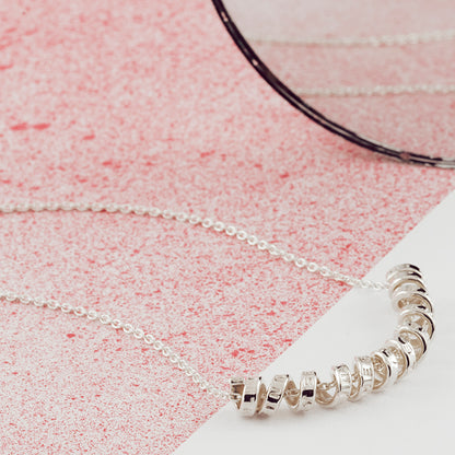 Silver Personalised Scroll 'Smile' Necklace - Soremi Jewellery