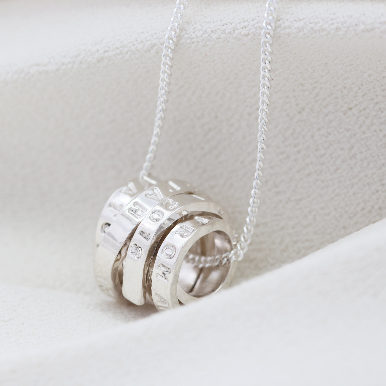 Personalised Silver Scroll Necklace