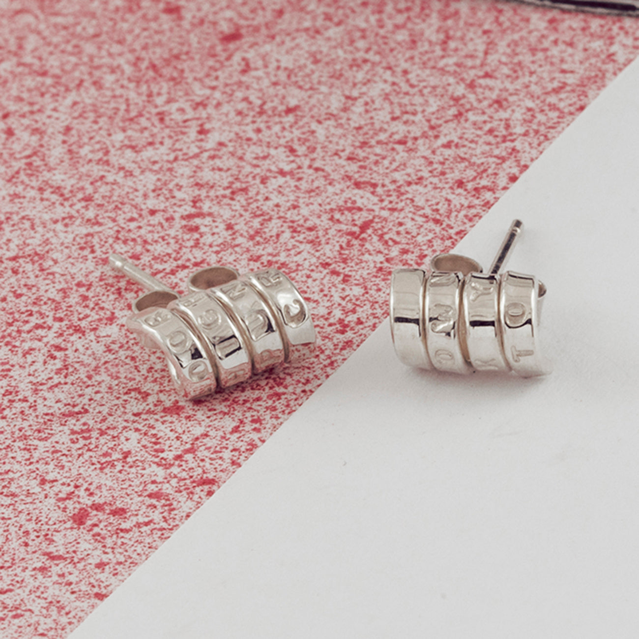 Personalised Silver Scroll Stud Earrings - Soremi Jewellery