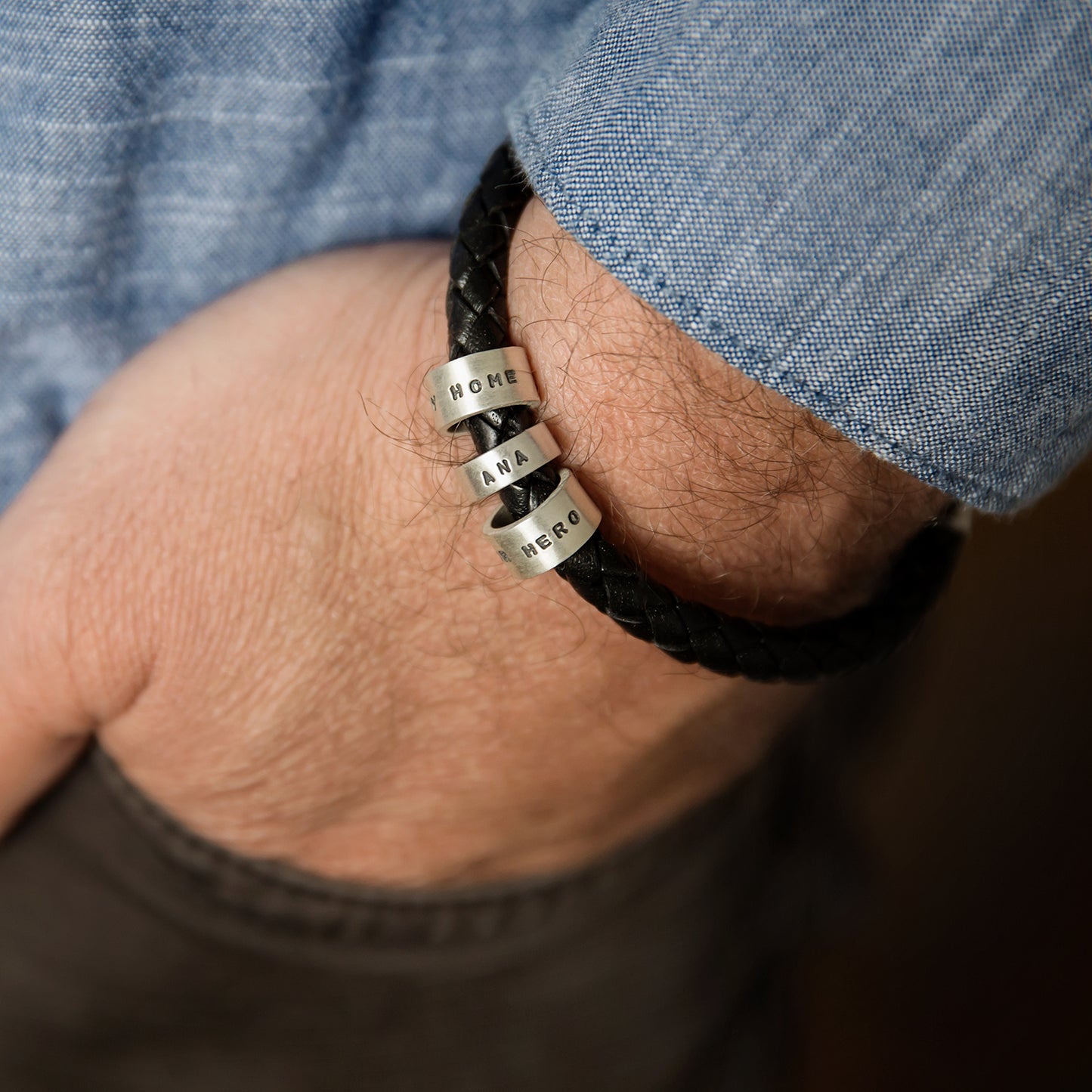 Personalised Mens Hoop Bracelet