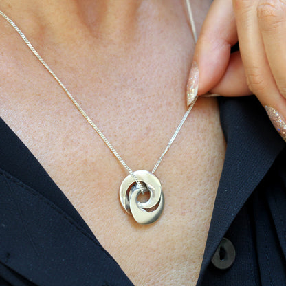 Personalised Interlinking Hoops Mobius Necklace