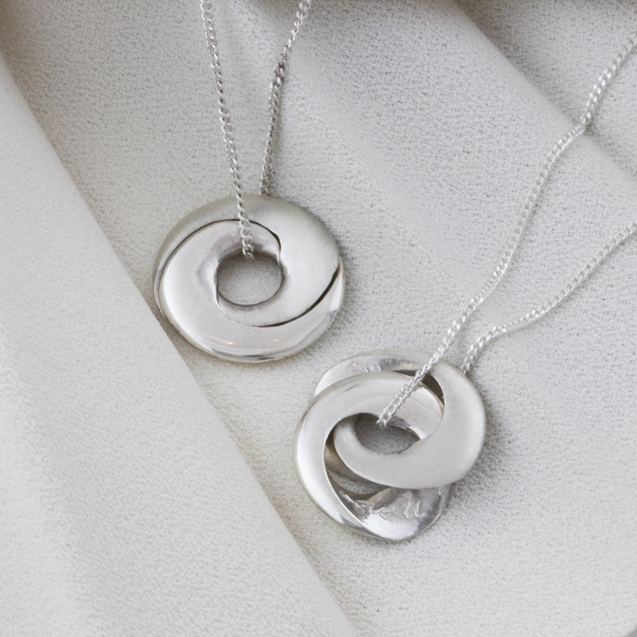 Personalised Interlinking Hoops Mobius Necklace