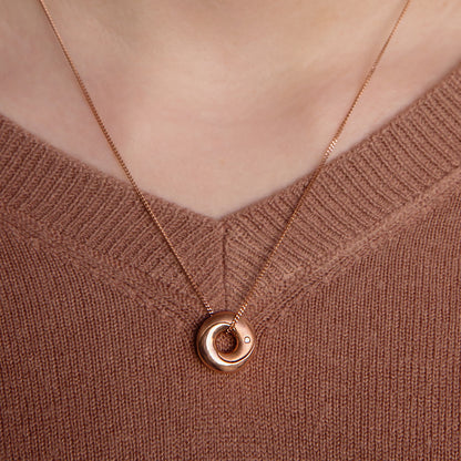 Rose Gold Personalised Mobius Necklace with Diamonds