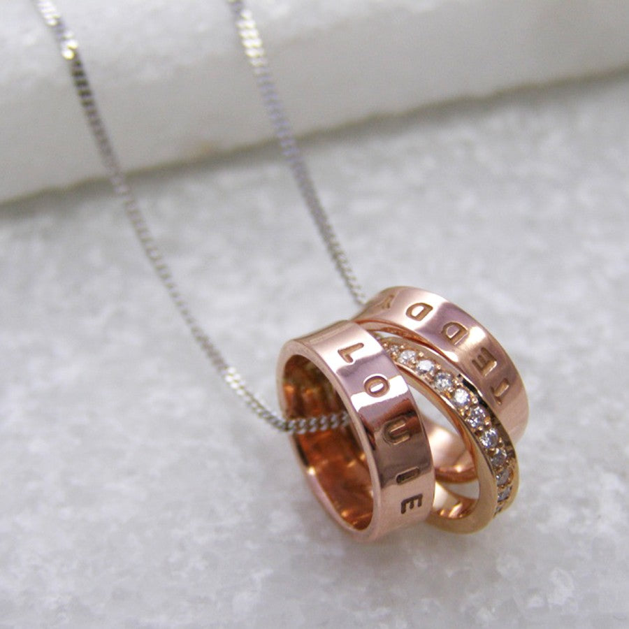 Personalised Rose Gold & Diamond Pendant - Soremi Jewellery