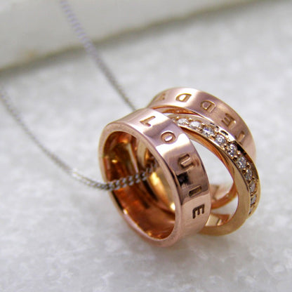 Personalised Rose Gold & Diamond Pendant - Soremi Jewellery