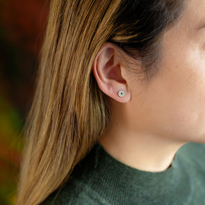 Sterling Silver Disc Stud Earrings