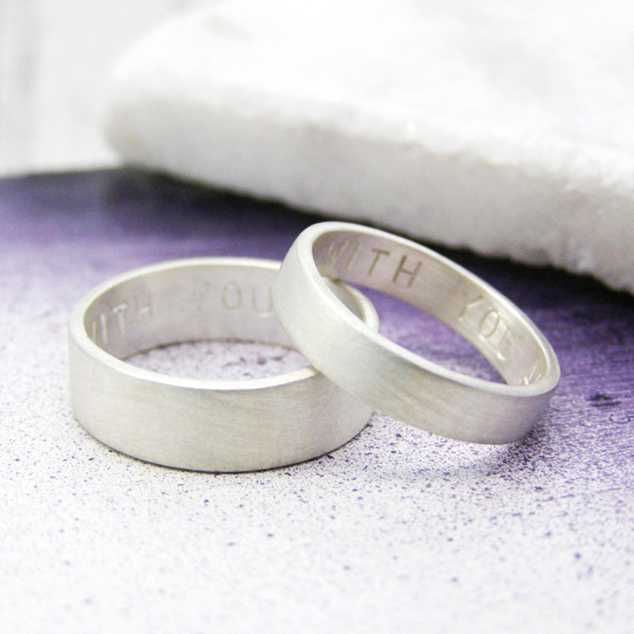 Matching Personalised Silver Rings - Soremi Jewellery