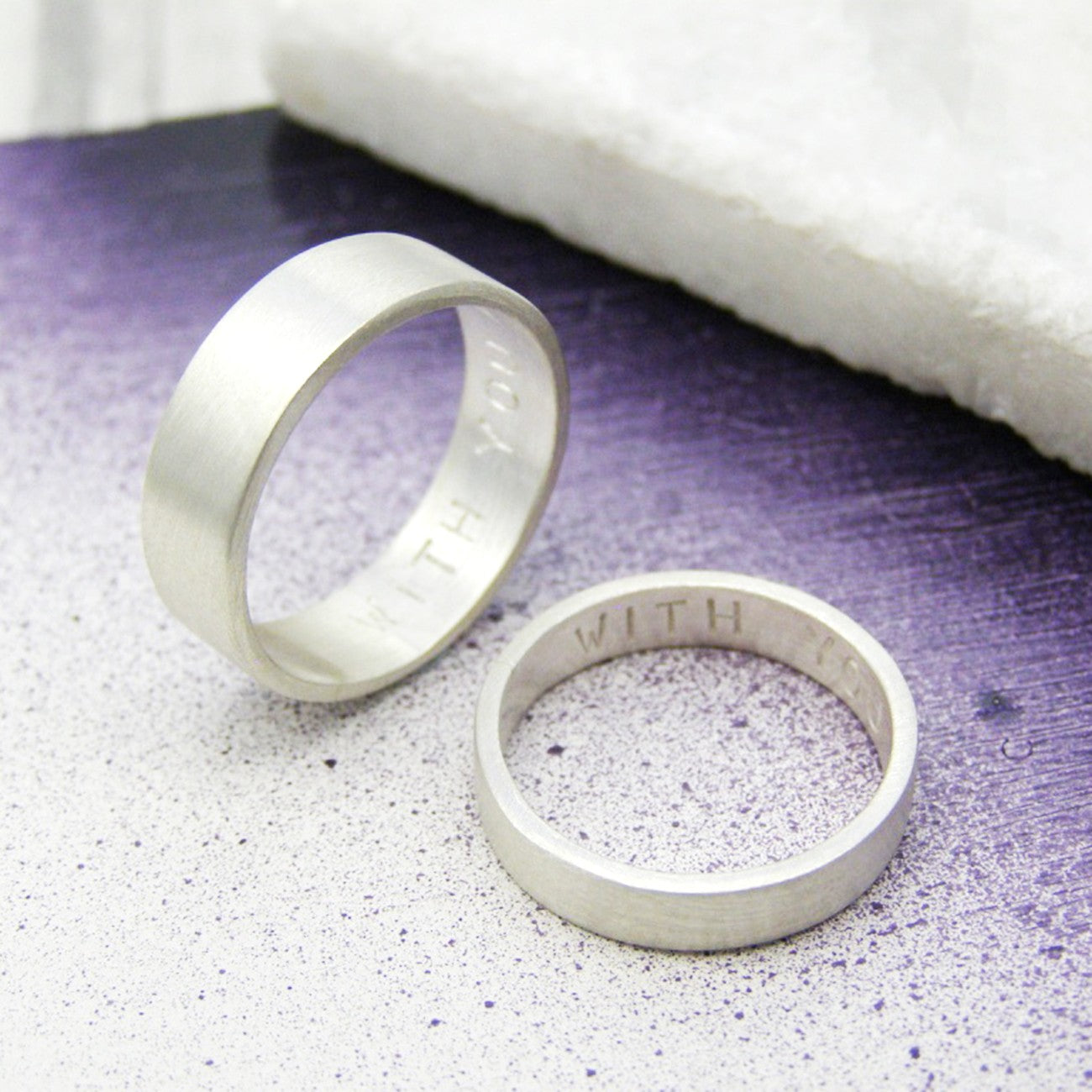 Matching Personalised Silver Rings - Soremi Jewellery