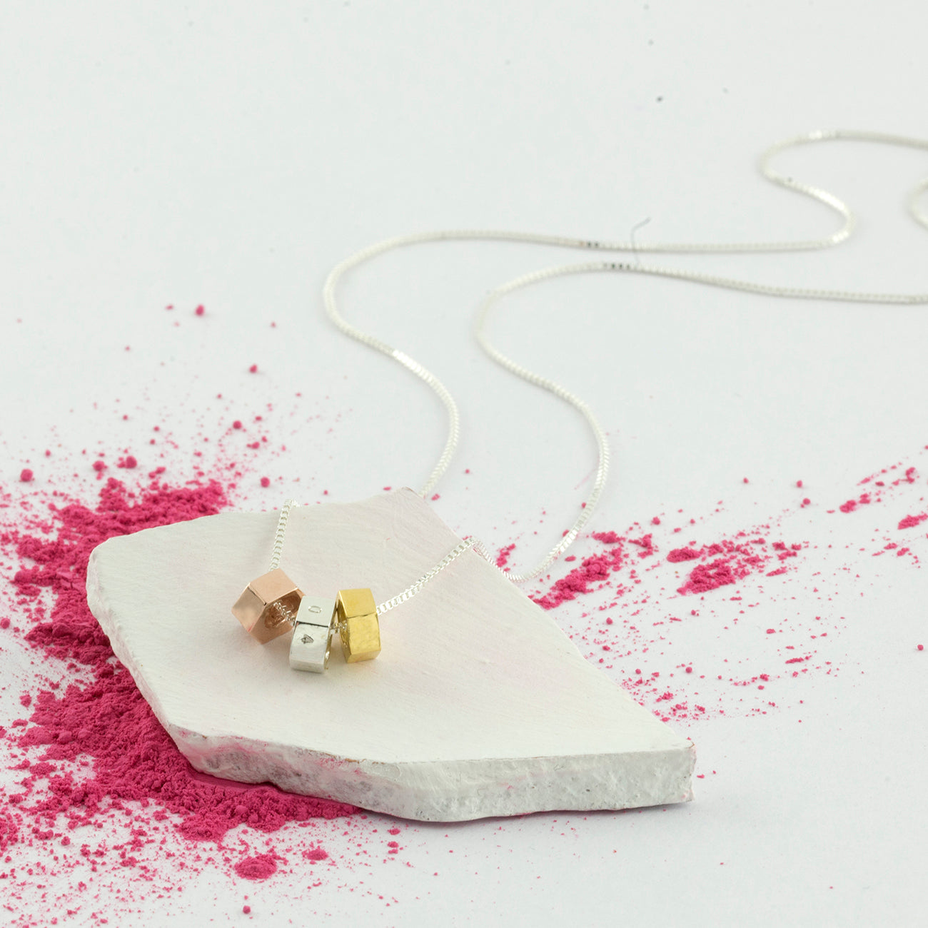 Personalised Solid Gold Trio Nut Necklace
