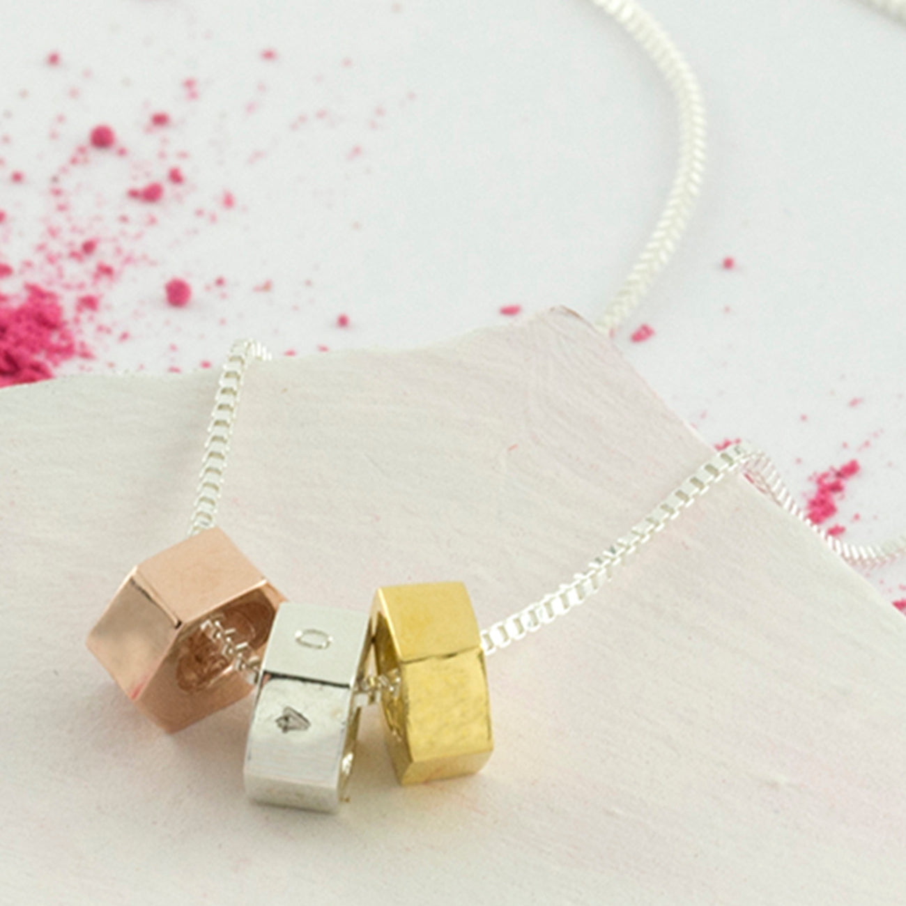 Personalised Solid Gold Trio Nut Necklace