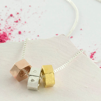Personalised Solid Gold Trio Nut Necklace
