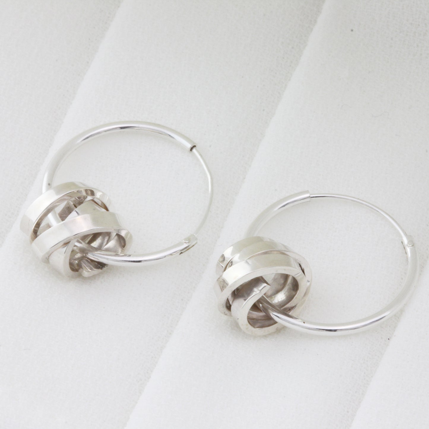 hand made silver hoop earrings