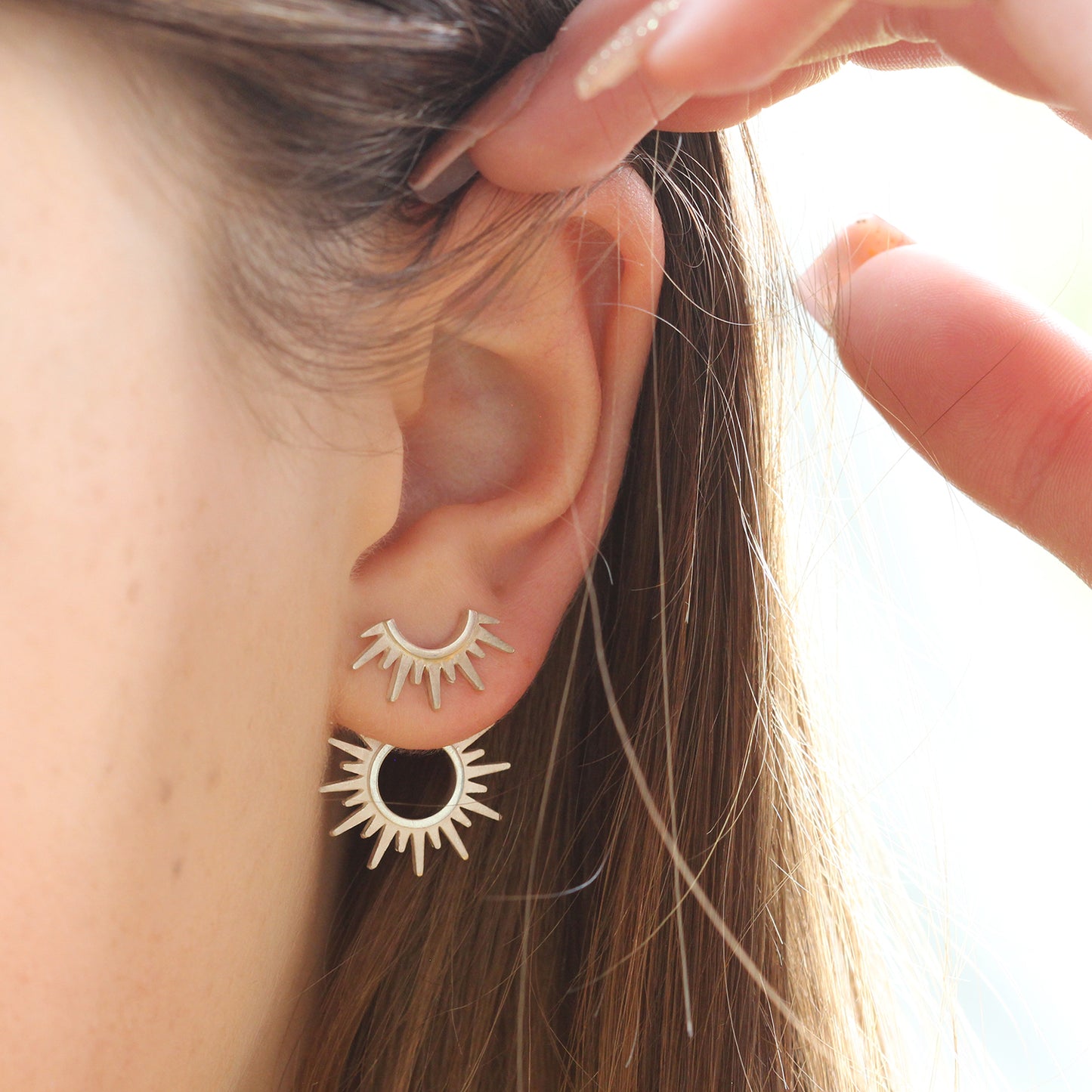 sterling silver sun earrings
