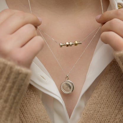 Personalised Silver & Gold Nut & Bolt Family Necklace